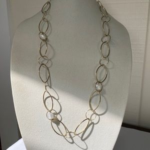 Unique chain circles and frosted orbs necklace